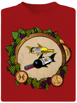 Vínny horoskop: Ryba pánske športové tričko Red Mal