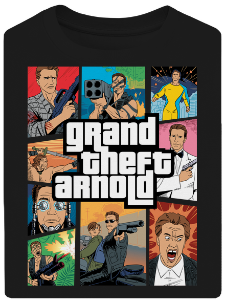 Grand Theft Arnold unisex tričko oversized Black