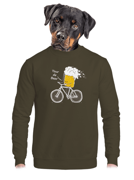 Tour de beer unisex mikina bez kapucne Urban Khaki