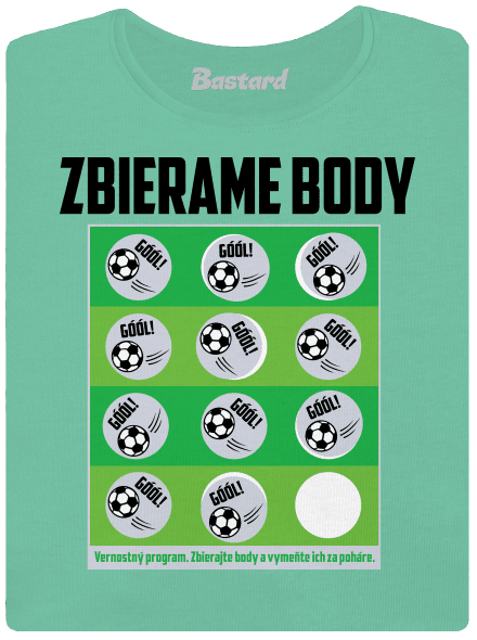 Zbierame body - futbal dámske tričko prémium Mint Mal