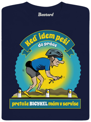 Závislosť na bicykli pánske tričko Navy