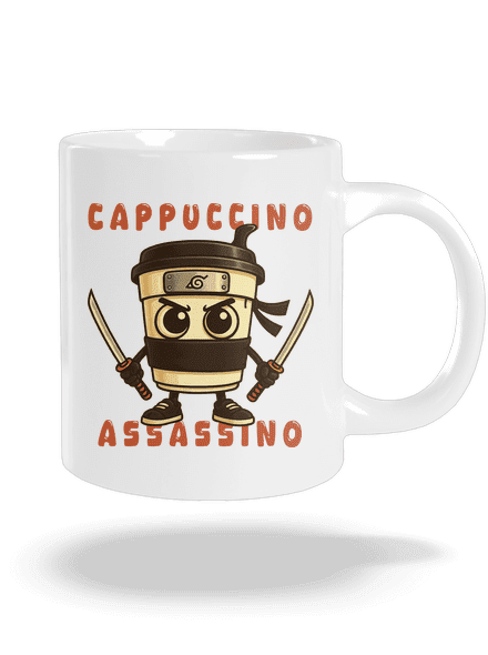 Cappuccino Assasino – Italian Brainrot veľký hrnček White