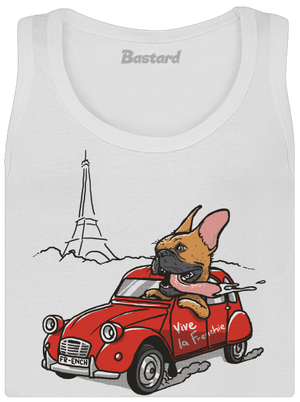 Francúzsky buldoček dámske tielko klasické White