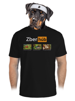 Zber húb pánske športové tričko Black