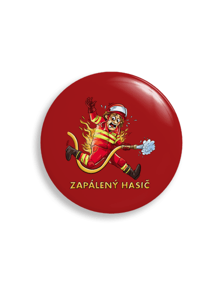 Zapálený hasič a hasička placka 