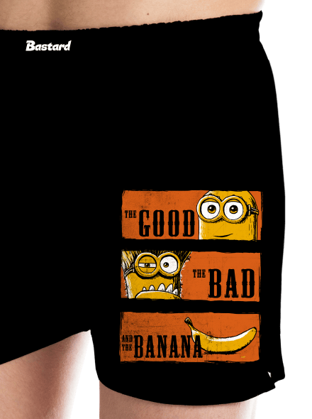 Hodný zlý a banán pánske trenky Black
