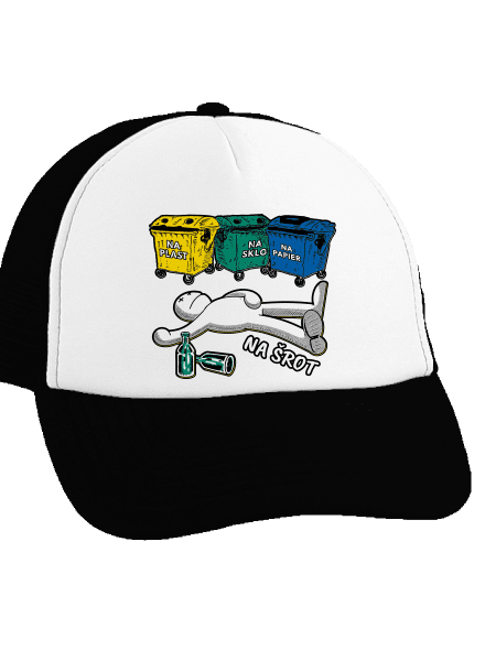 Tříděný odpad šiltovka truckerka Black cap