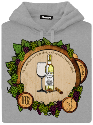 Vínny horoskop: Panna pánska mikina klokanka Light Melange