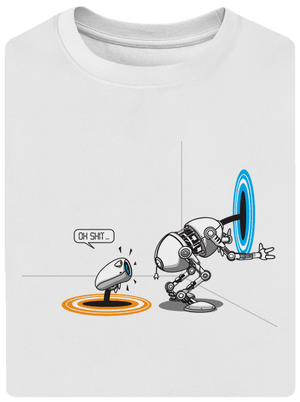 Portal unisex tričko oversized White