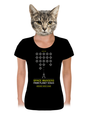 Space Invaders dámske tričko Black