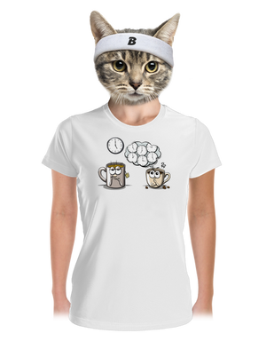 Čaj o piatej, káva stále dámske športové tričko White