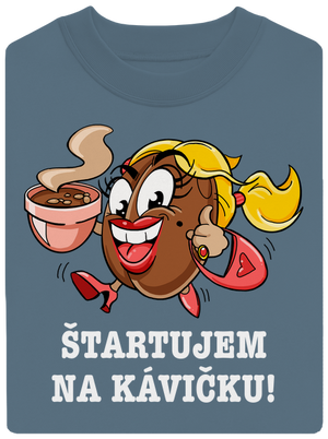 Štartujem na kávičke unisex mikina bez kapucne Nordic Blue