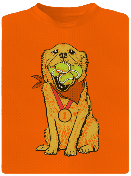 Zlatý retriever detské športové tričko Neon Orange
