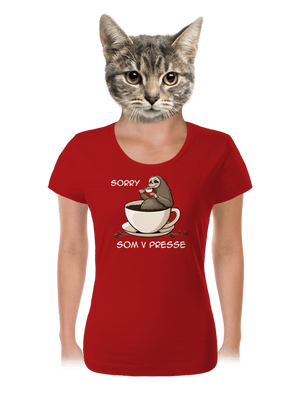 V presse dámske tričko Red Mal