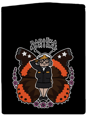 Babička admirál pánska mikina na zips Black