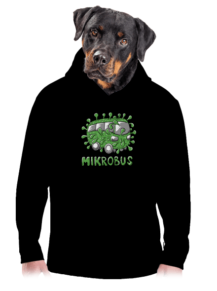 Mikrobus pánska mikina klokanka Black