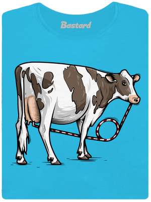 Cow drink dámske tričko s lemom Blue Atol