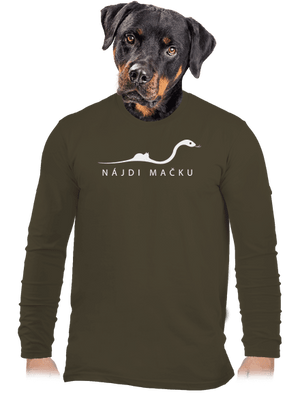 Nájdi mačku pánske dlhý rukáv Urban Khaki