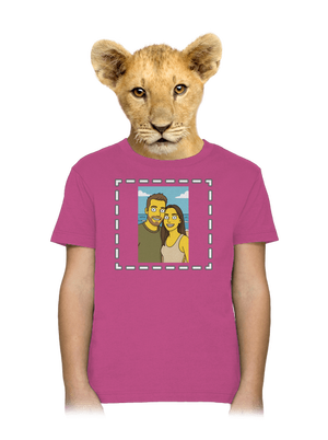 Simpsonovi z vlastnej fotky detské tričko Fuchsia