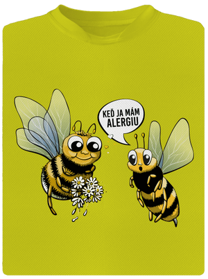 Alergická včielka detské športové tričko Neon Yellow