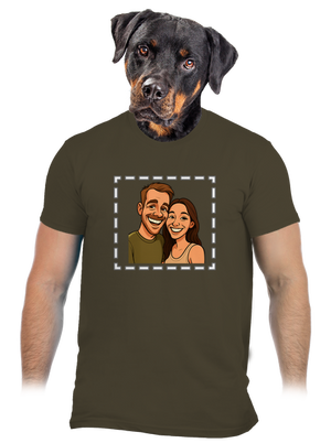 Karikatúra z vlastnej fotky pánske tričko Urban Khaki