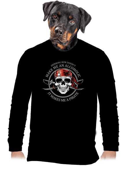 Pirát pánske dlhý rukáv Black