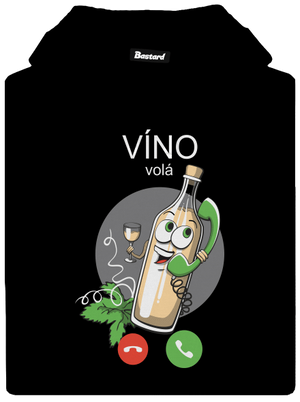 Biele víno volá pánska mikina klokanka Black