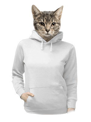 Bez potlače dámska mikina klokanka White