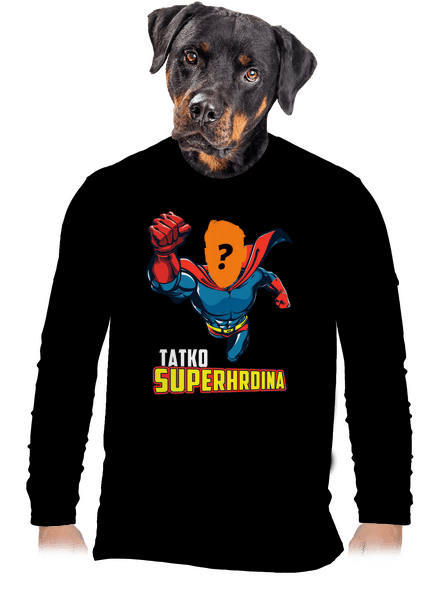 Tatko superhrdina pánske dlhý rukáv Black