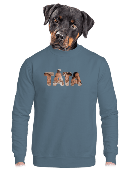 Nápis ocko z vlastných fotiek unisex mikina bez kapucne Nordic Blue