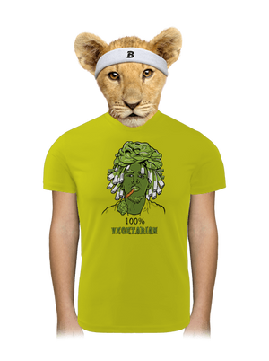 100% vegetarián detské športové tričko Neon Yellow