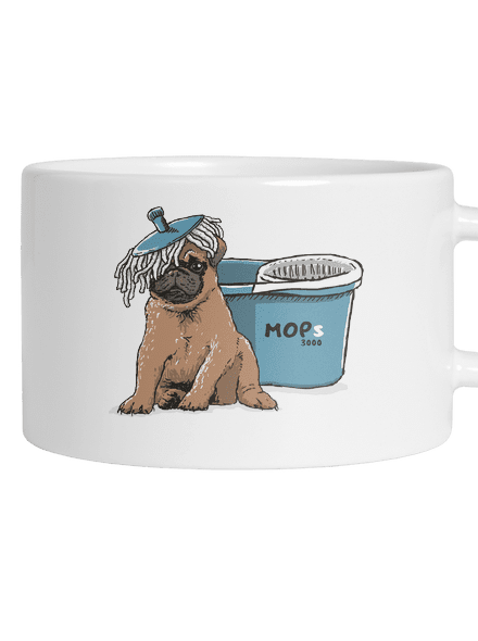 Mops hrnček makronka White