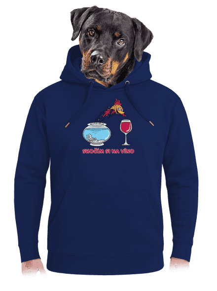 Skočím si na víno unisex mikina premium Navy