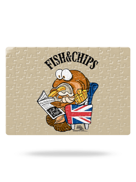 Fish and chips puzzle White