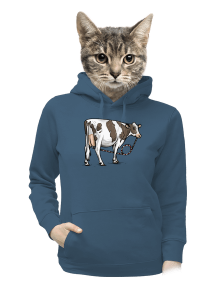Cow drink dámska mikina klokanka Denim