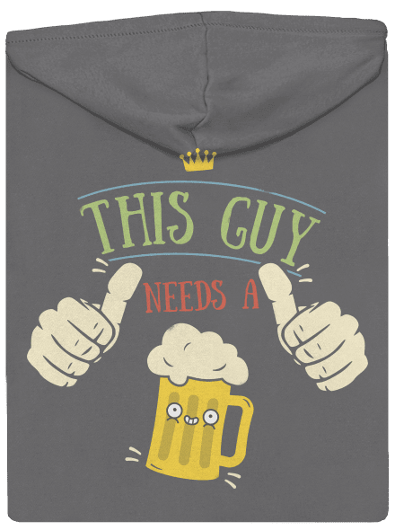 This guy needs a beer dámska mikina na zips Steel Gray