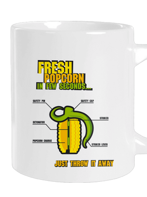 Popcorn grenade veľký hrnček White