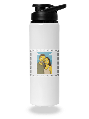 Simpsonovi z vlastnej fotky flaša na vodu White