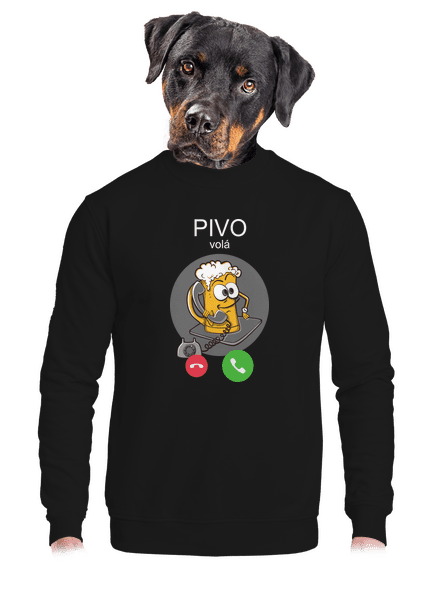 Pívo volá unisex mikina bez kapucne Black