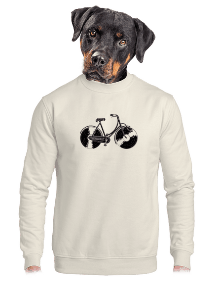 Gramofónový bicykel unisex mikina bez kapucne Off White