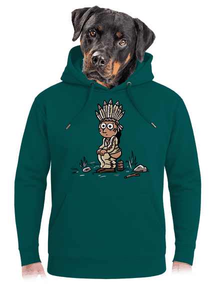Indiánek unisex mikina premium Emerald Green