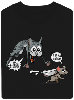 Alergická mačka a myš unisex mikina bez kapucne Black