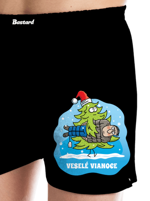 Veselé Vianoce pánske trenky Black