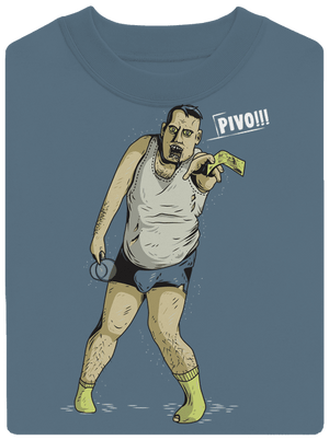 Beer zombie unisex mikina bez kapucne Nordic Blue