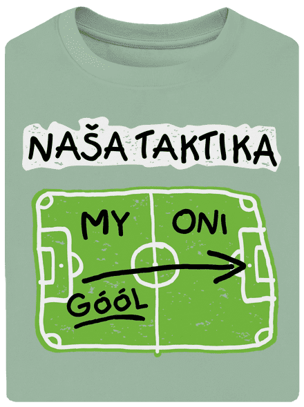 Naša futbalová taktika unisex tričko oversized Sage