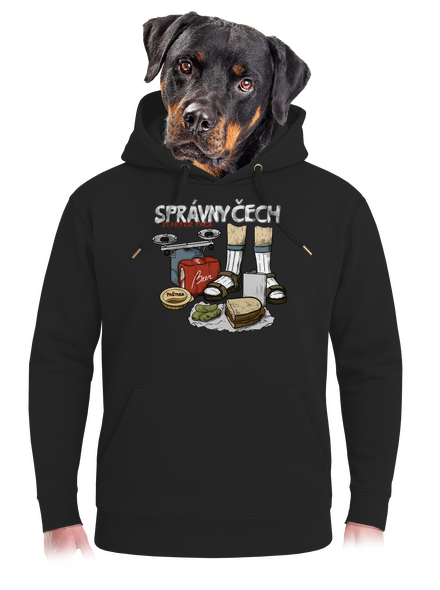 Správny Čech unisex mikina premium Dark Black