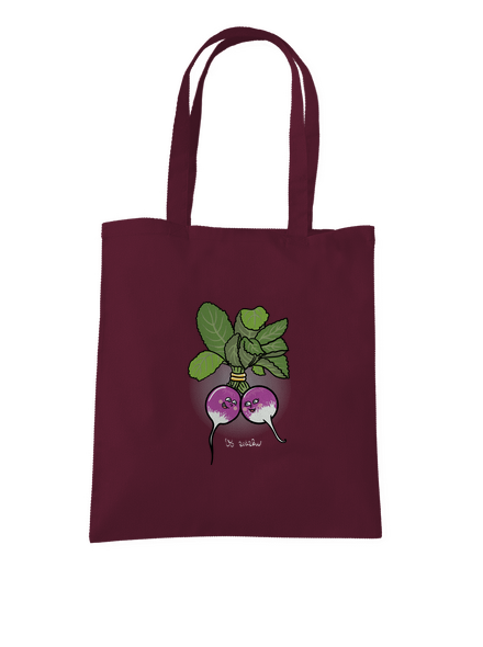Reďkovky vo zväzku taška Burgundy