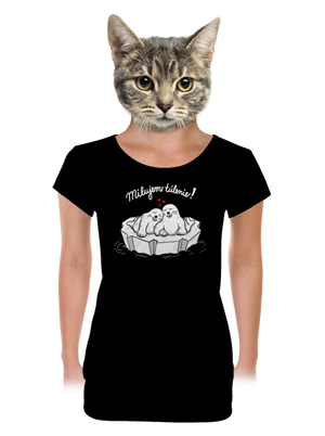 Milujem túlenie dámske tričko s lemom Black