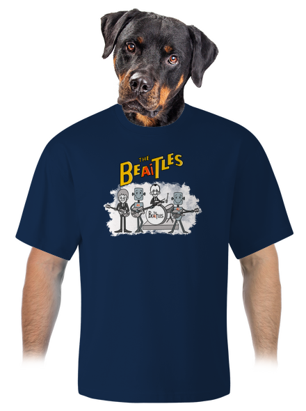 AI Beatles unisex tričko oversized Midnight Blue