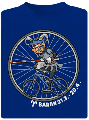 Cyklistický horoskop: Baran pánske športové tričko Royal Blue Mal